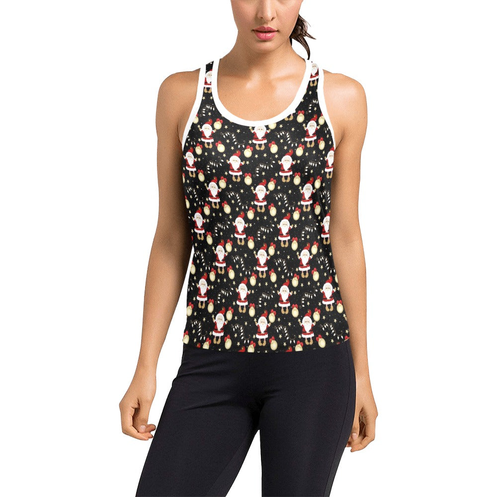 Santa Christmas Themed Print Design LKS307 Women's Racerback Tank Top