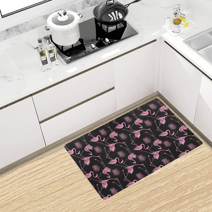 Flamingo Pink Print Pattern Kitchen Mat