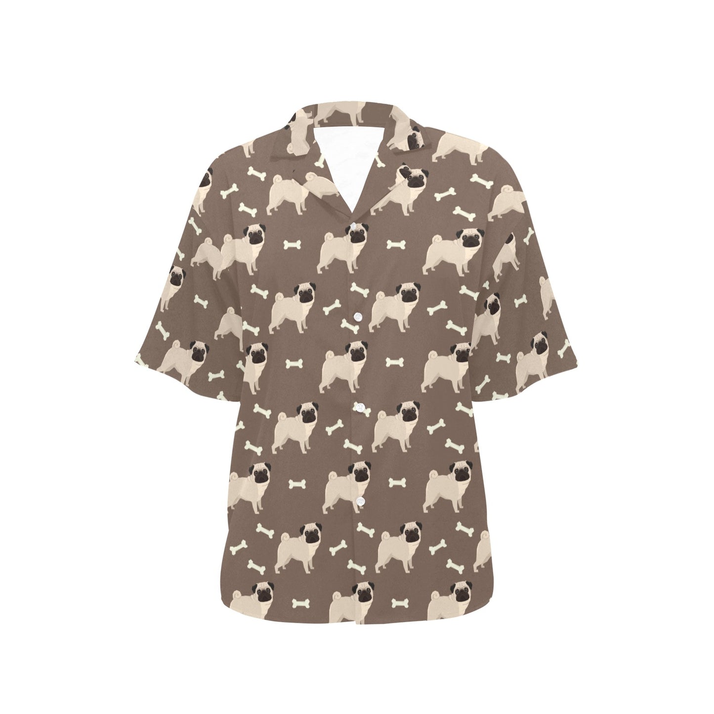 Pug Pattern Print Design A02 Women's Hawaiian Shirt