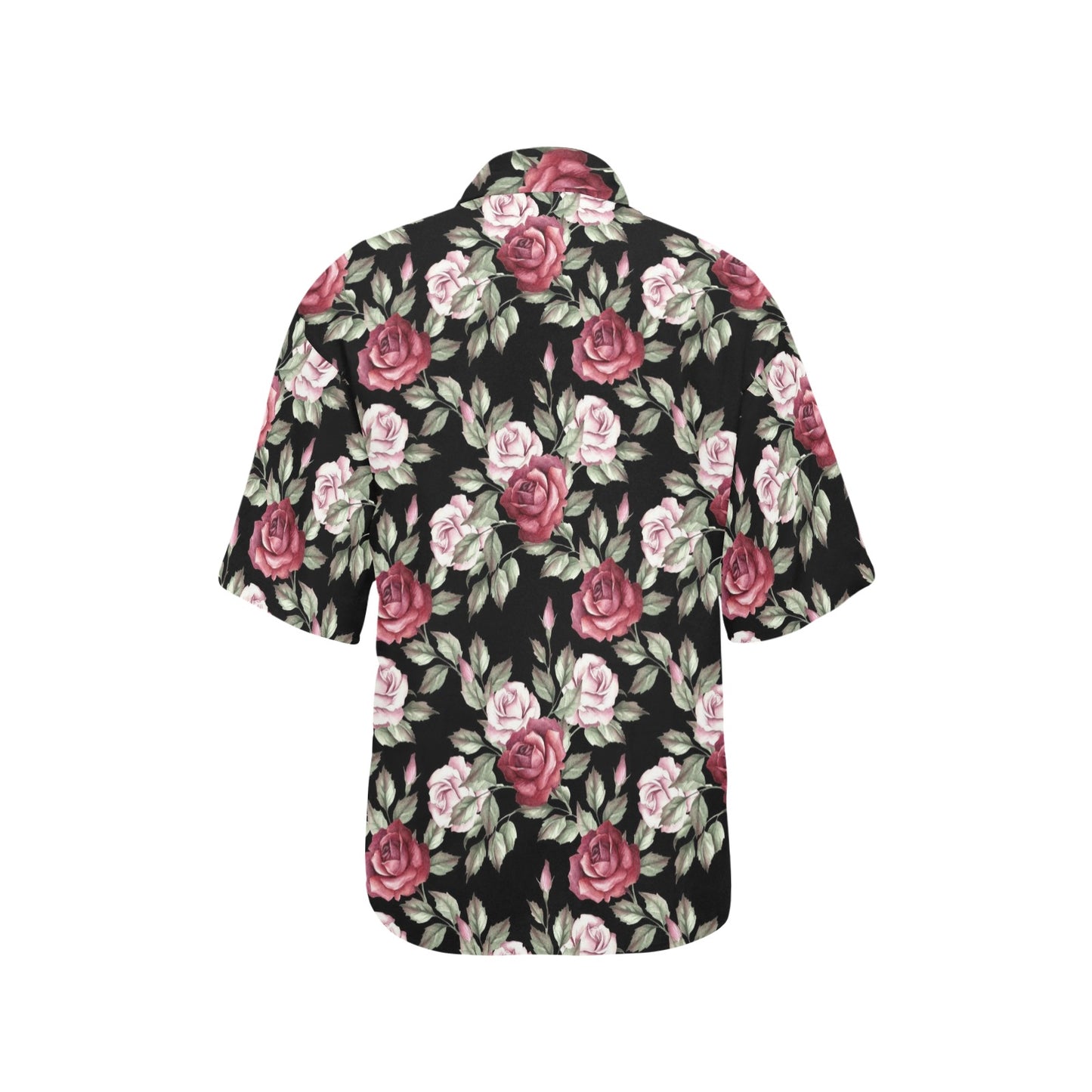 Rose Red Pink Pattern Print Design RO03 Women's Hawaiian Shirt