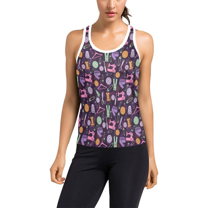 Sewing Equipment Print Design LKS306 Women's Racerback Tank Top