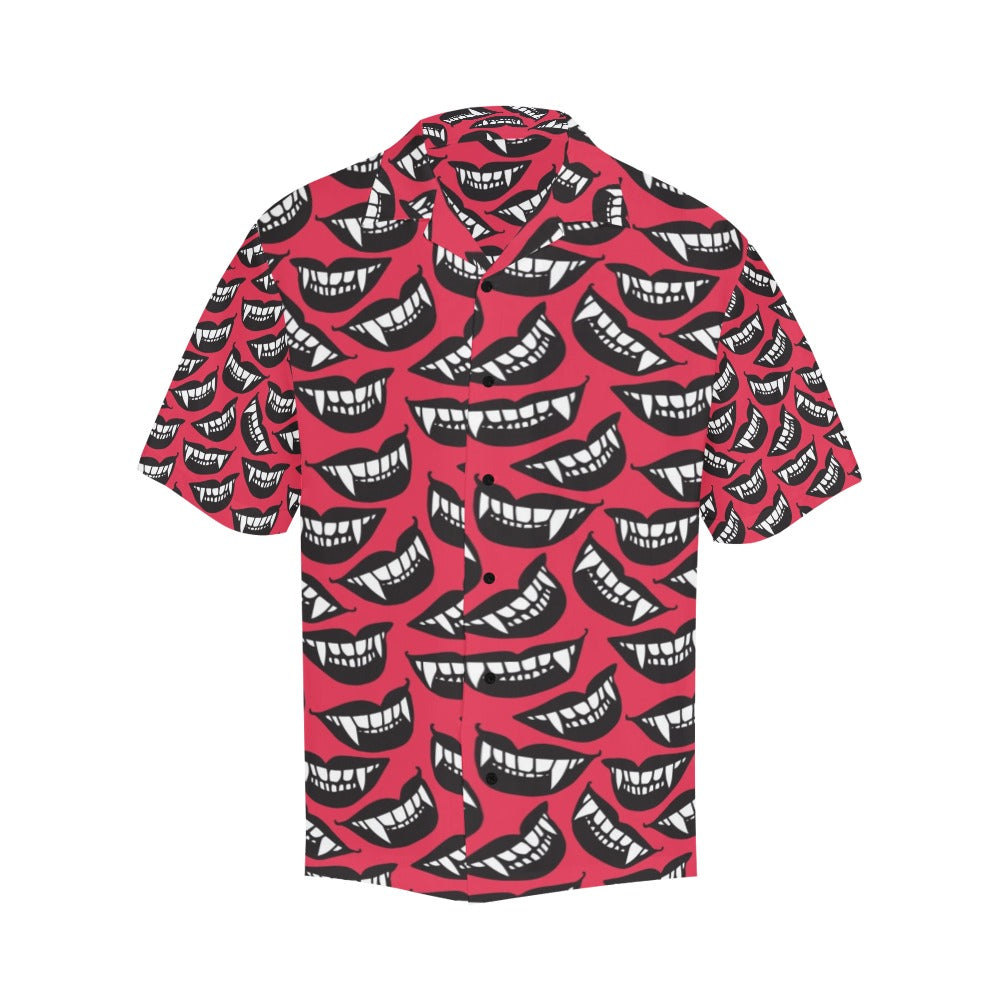Vampire Lips Print Design LKS305 Men's Hawaiian Shirt