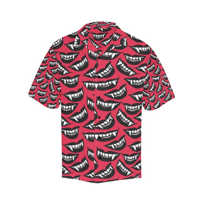 Vampire Lips Print Design LKS305 Men's Hawaiian Shirt