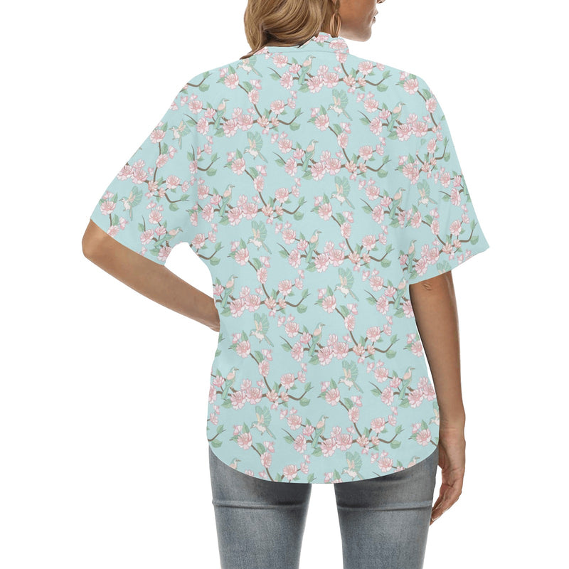 Cherry Blossom Pattern Print Design 02 Women's Hawaiian Shirt