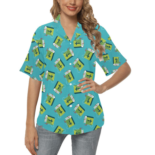 Bible Pattern Print Design 01 Women's Hawaiian Shirt