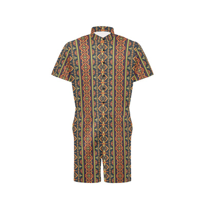 Kente Classic Design African Print Men's Romper