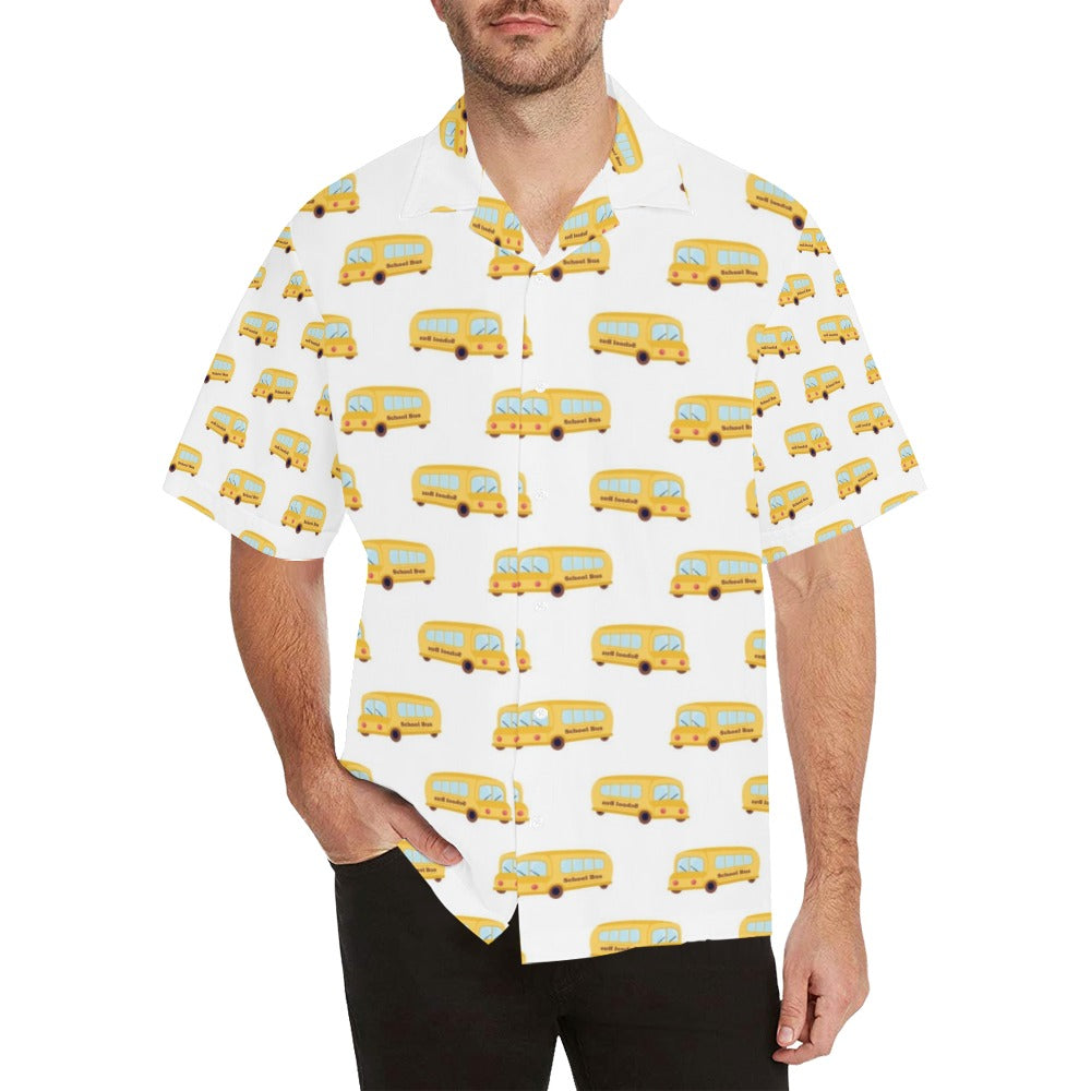 School Bus Print Design LKS306 Men's Hawaiian Shirt