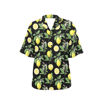 Lemon Pattern Print Design LM02 Women's Hawaiian Shirt