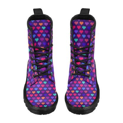 Heart Pixel Pattern Print Design HE03 Women's Boots
