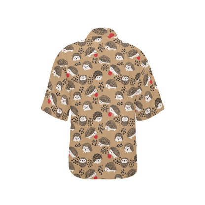 Hedgehog Print Design LKS403 Women's Hawaiian Shirt