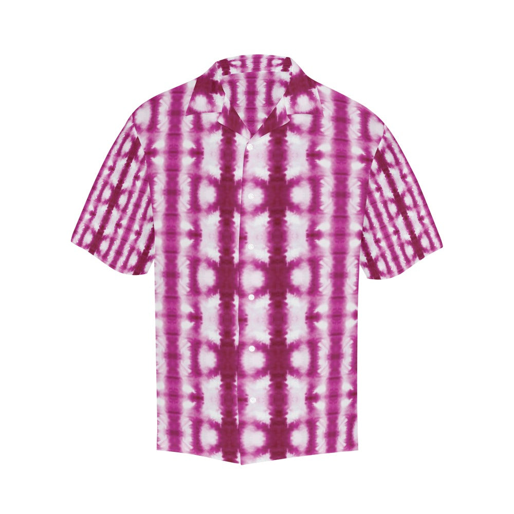 Tie Dye Dark Pink Print Design LKS303 Men's Hawaiian Shirt