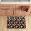 Skull Roses Flower Design Themed Print Kitchen Mat