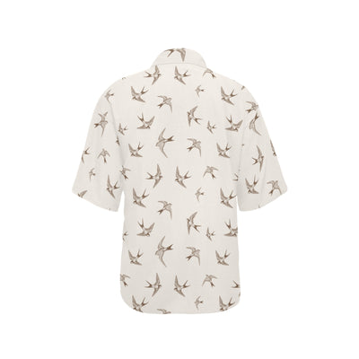 Swallow Bird Pattern Print Design 01 Women's Hawaiian Shirt