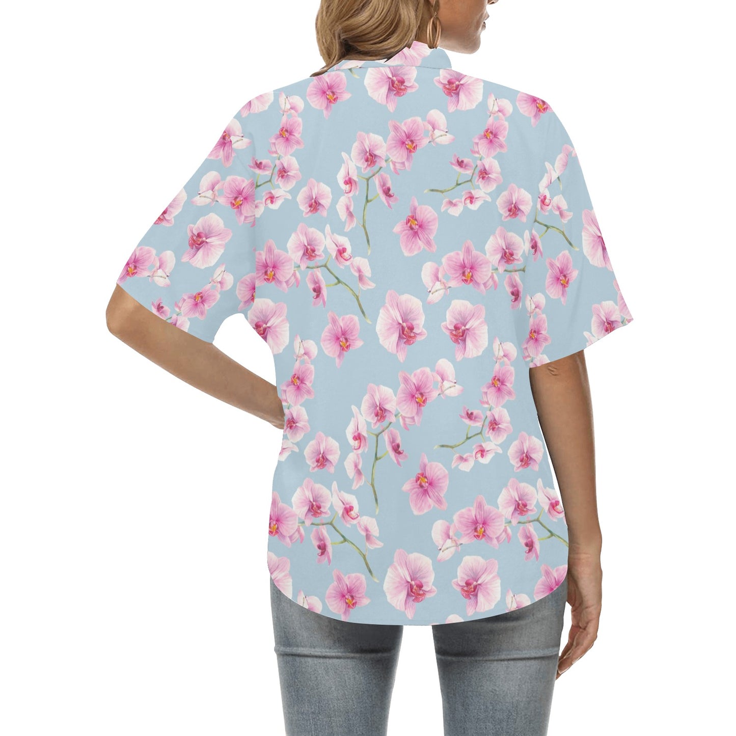 Orchid Pattern Print Design A01 Women's Hawaiian Shirt