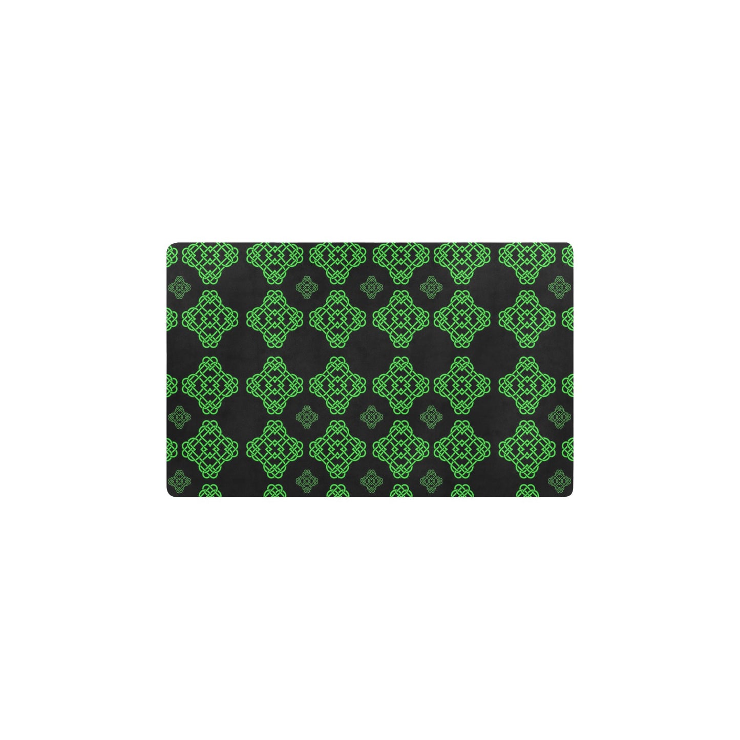 Celtic Knot Green Neon Design Kitchen Mat