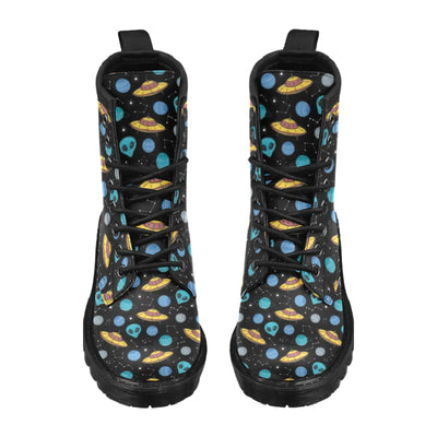 UFO Alien Print Design LKS306 Women's Boots