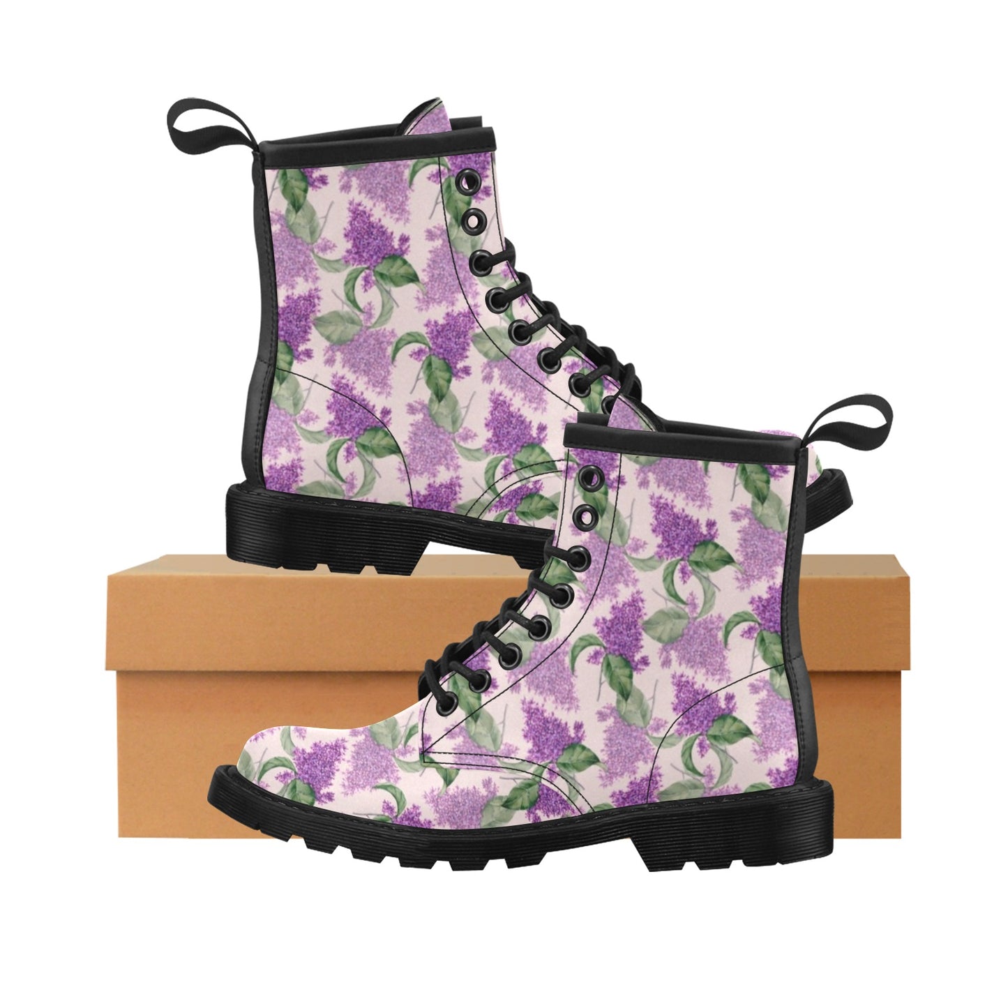 Lilac Pattern Print Design LI02 Women's Boots