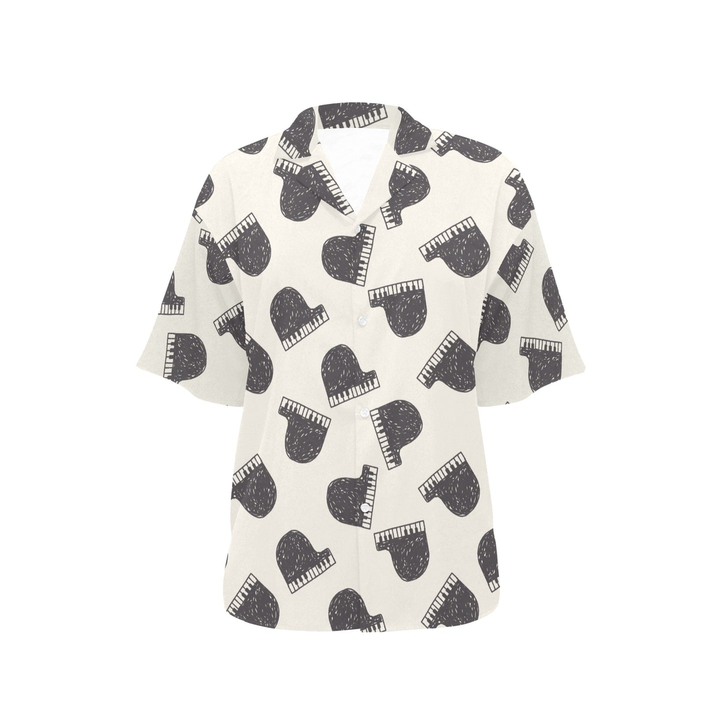 Piano Pattern Print Design 04 Women's Hawaiian Shirt
