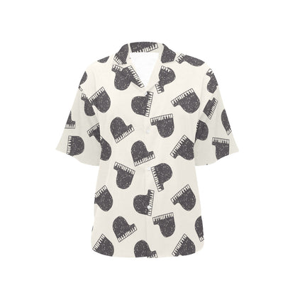 Piano Pattern Print Design 04 Women's Hawaiian Shirt