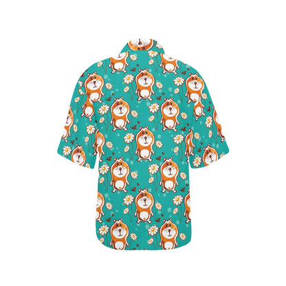 Hamster Pattern Print Design 01 Women's Hawaiian Shirt