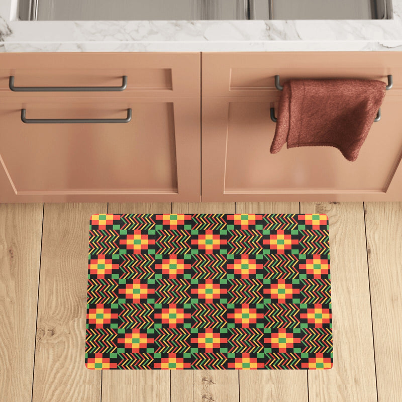 Kente Pattern Print Design 01 Kitchen Mat