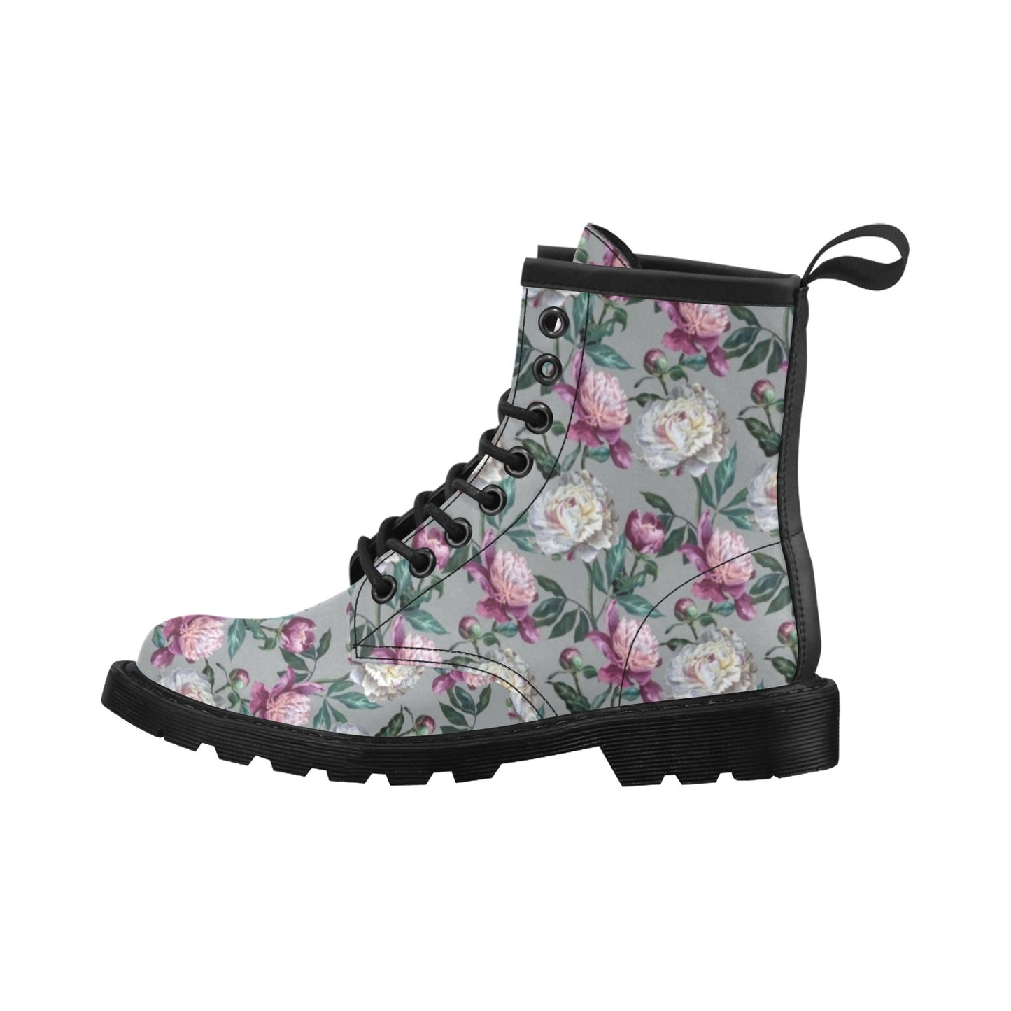 Peony Pattern Print Design PE01 Women's Boots
