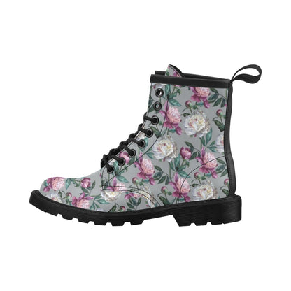 Peony Pattern Print Design PE01 Women's Boots