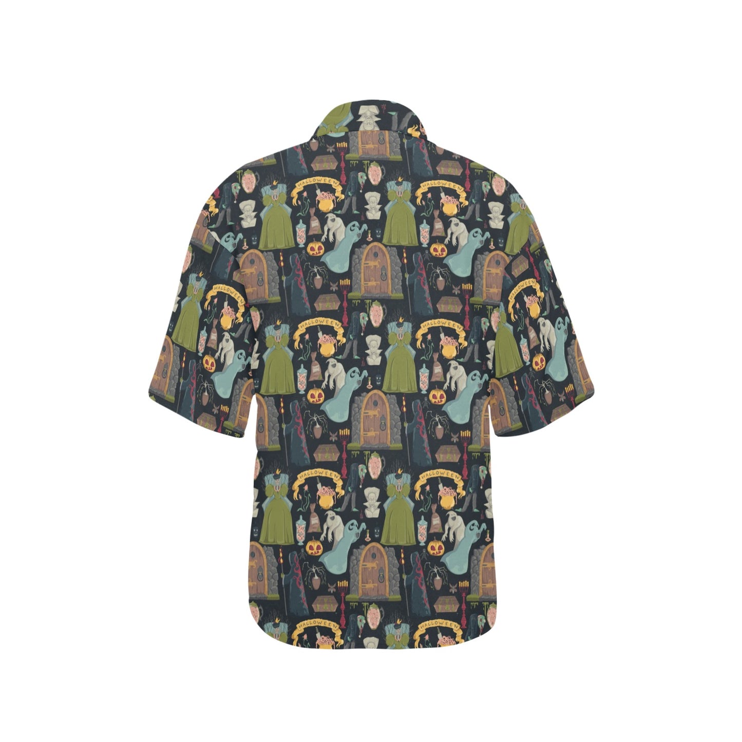Creepy Halloween Print Design LKS304 Women's Hawaiian Shirt