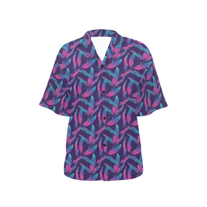 Banana Leaf Pattern Print Design 08 Women's Hawaiian Shirt