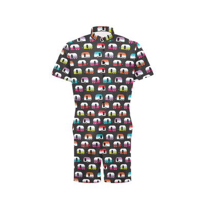 Camper Caravan Pattern Men's Romper