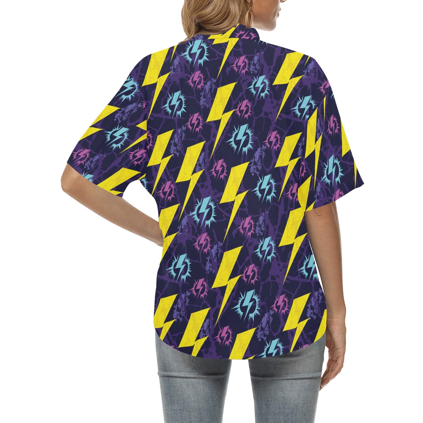 Lightning Thunder Pattern Print Design 01 Women's Hawaiian Shirt