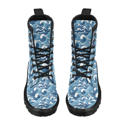 Wave Themed Pattern Print Women's Boots