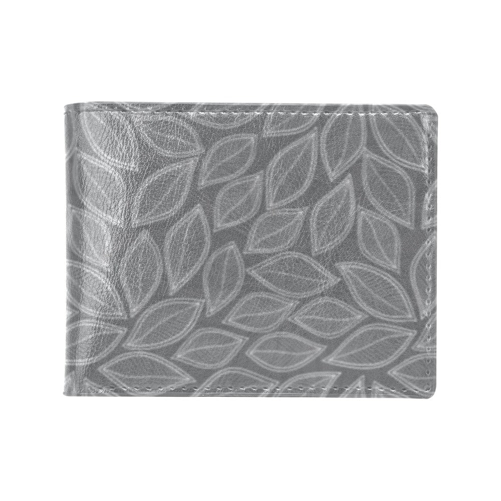 Elm Leave Grey Print Pattern Men's ID Card Wallet