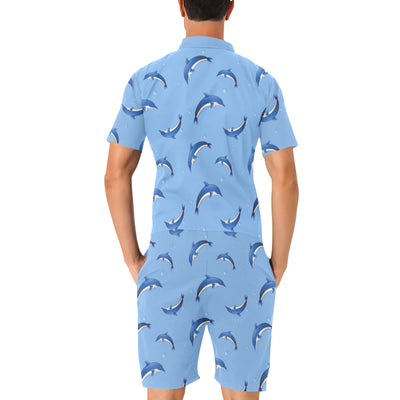 Dolphin Blue Print Men's Romper