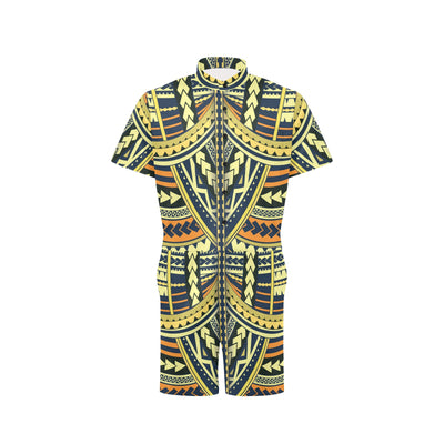 Polynesian Tattoo Print Men's Romper