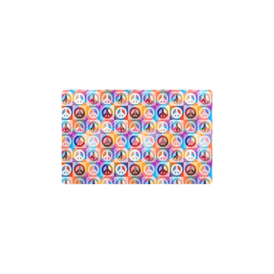 Peace Sign Patchwork Design Print Kitchen Mat