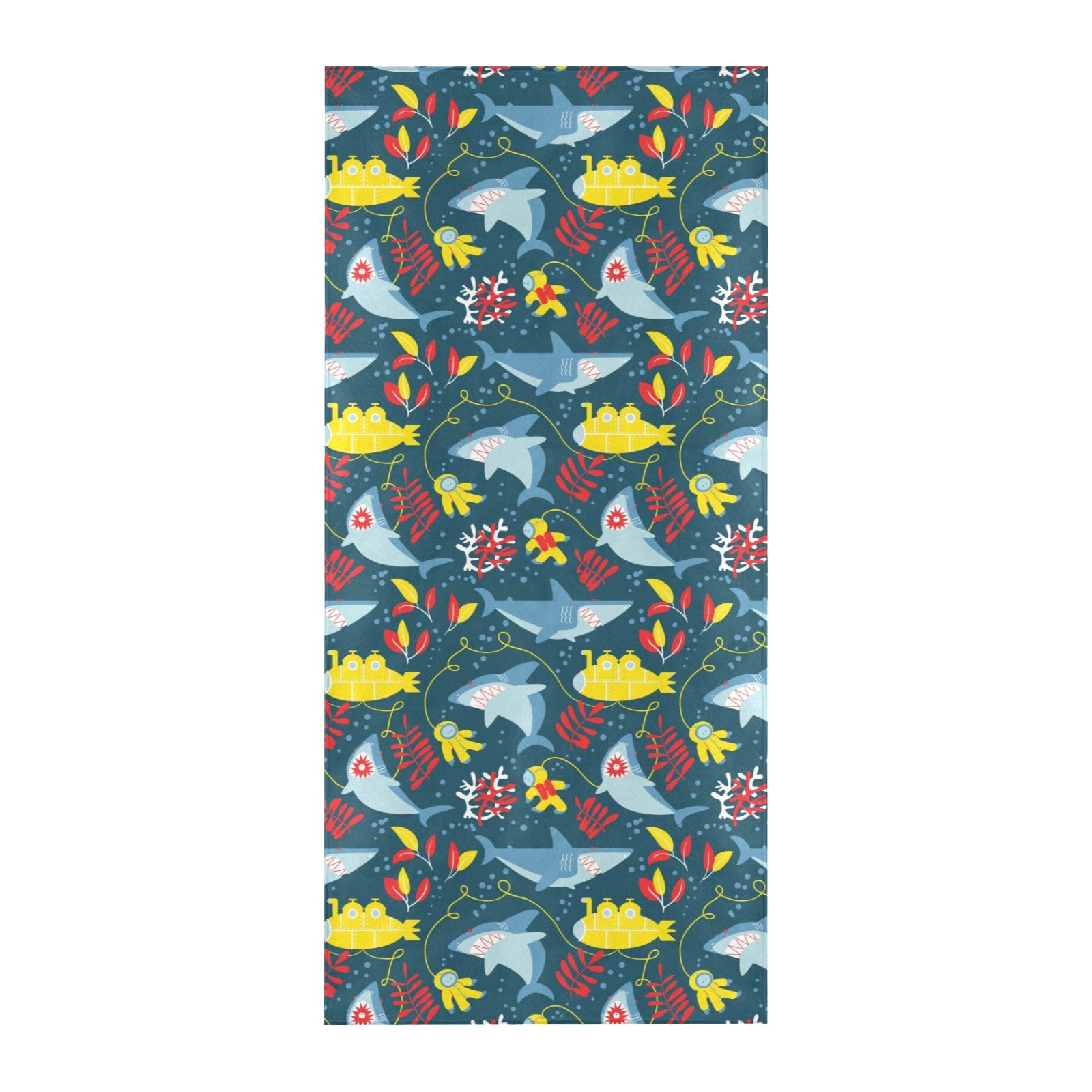 Scuba With Sharks Print Design LKS303 Beach Towel 32" x 71"