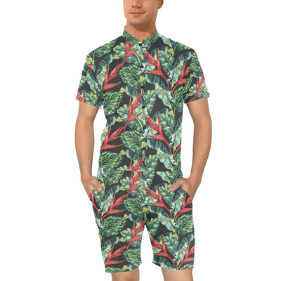 Bird Of Paradise Pattern Print Design BOP06 Men's Romper