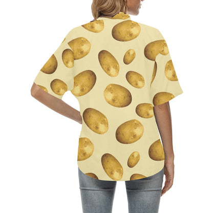 Potato Pattern Print Design A01 Women's Hawaiian Shirt