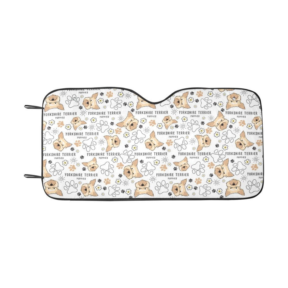 Yorkshire Terriers Print Design LKS308 Car front Windshield Sun Shade