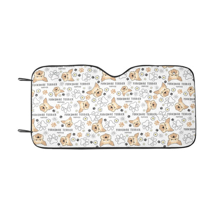 Yorkshire Terriers Print Design LKS308 Car front Windshield Sun Shade