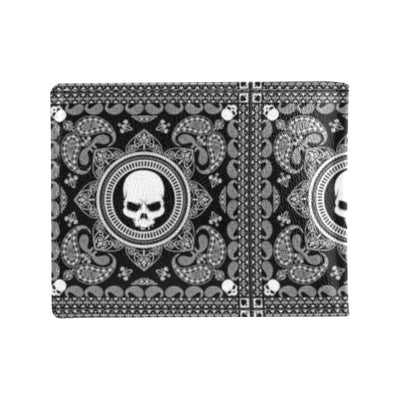 Bandana Skull Print Design LKS303 Men's ID Card Wallet