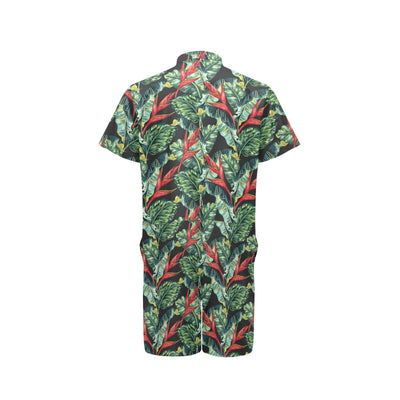 Bird Of Paradise Pattern Print Design BOP06 Men's Romper