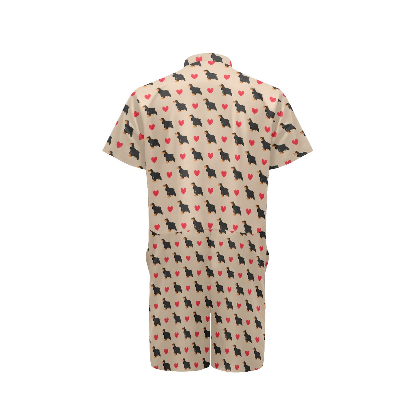 Cocker Pattern Print Design 02 Men's Romper