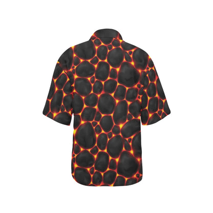 Lava Pattern Print Design 01 Women's Hawaiian Shirt