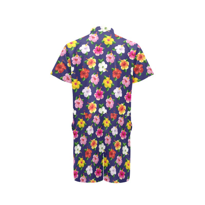 Hibiscus Colorful Print Design LKS301 Men's Romper