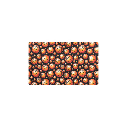 Basketball Black Background Pattern Kitchen Mat
