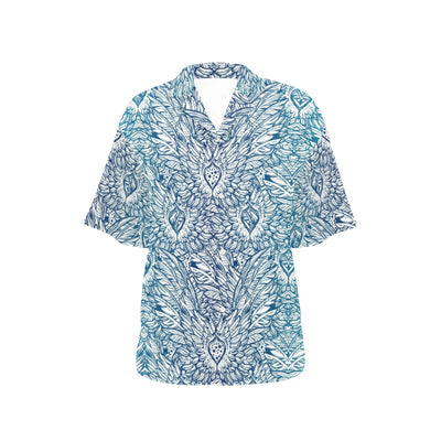 Angel Wings Boho Design Themed Print Women's Hawaiian Shirt