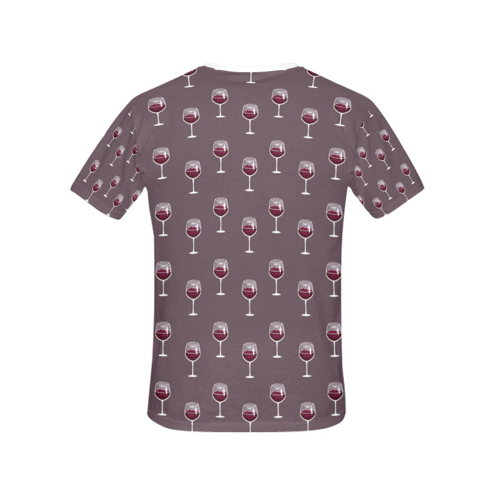 Wine Glass Pattern Print Design LKS305 Women's  T-shirt