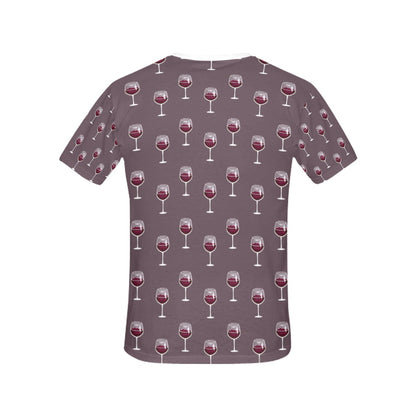 Wine Glass Pattern Print Design LKS305 Women's  T-shirt
